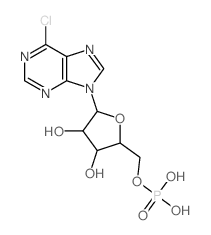 [5-(6-chloropurin-9-yl)-3,4-dihydroxy-oxolan-2-yl]methoxyphosphonic acid结构式