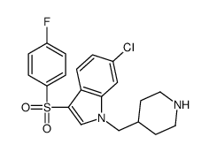 6-chloro-3-(4-fluorophenyl)sulfonyl-1-(piperidin-4-ylmethyl)indole结构式