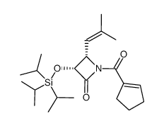 (3R,4S)-1-(cyclopent-1-enylcarbonyl)-3-triisopropylsiloxy-4-(2-methylprop-1-enyl)azetidin-2-one结构式