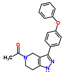 1-[3-(4-Phenoxyphenyl)-1,4,6,7-tetrahydro-5H-pyrazolo[4,3-c]pyridin-5-yl]ethanone结构式