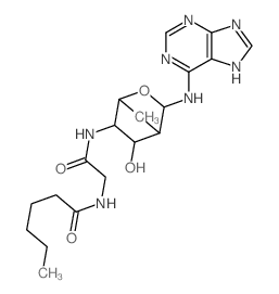 N-[[4,5-dihydroxy-2-methyl-6-(5H-purin-6-ylamino)oxan-3-yl]carbamoylmethyl]hexanamide structure