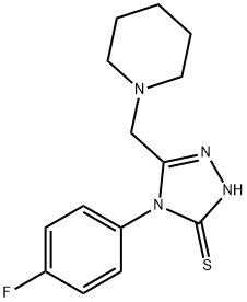 4-(4-氟苯基)-5-(哌啶-1-基甲基)-4H-1,2,4-三唑-3-硫醇结构式