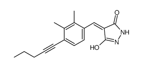 4-[(2,3-dimethyl-4-pent-1-ynylphenyl)methylidene]pyrazolidine-3,5-dione结构式