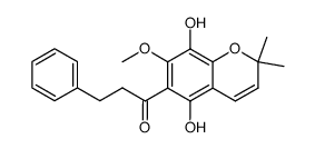 1-(5,8-Dihydroxy-7-methoxy-2,2-dimethyl-2H-1-benzopyran-6-yl)-3-phenylpropan-1-one structure