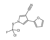 1-[dichloro(fluoro)methyl]sulfanyl-4-(furan-2-yl)pyrrole-3-carbonitrile结构式