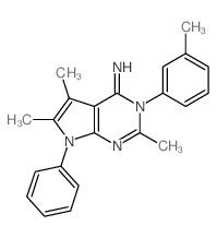 3,7,8-trimethyl-4-(3-methylphenyl)-9-phenyl-2,4,9-triazabicyclo[4.3.0]nona-2,7,10-trien-5-imine structure