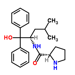 (2S)-N-[(1S)-1-(羟基二苯甲基)-3-甲基丁基]-2-吡咯烷甲酰胺结构式