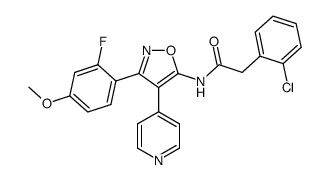 5-[(2-chlorophenyl)acetylamino]-3-(2-fluoro-4-methoxyphenyl)-4-(4-pyridyl)isoxazole Structure