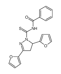 3,5-di-furan-2-yl-4,5-dihydro-pyrazole-1-carbothioic acid benzoylamide Structure