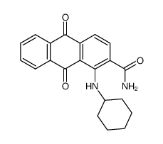 1-Cyclohexylamino-2-carbamoyl-anthrachinon Structure