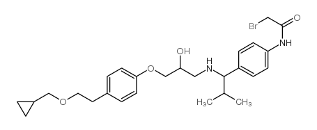 1-(4-(2-cyclopropylmethoxyethyl)phenoxy)-3-(1-(4-bromoacetamidophenyl)-2-methyl-propylamine)-2-propanol结构式