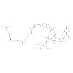 N1-(20-Amino-6,13,20-triimino-5,7,12,14,19-pentaazaicosan-1-yl)-7,8-dihydrobleomycinamide structure