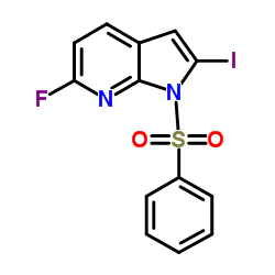 1-(Phenylsulphonyl)-6-fluoro-2-iodo-7-azaindole Structure