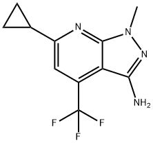 6-Cyclopropyl-1-methyl-4-(trifluoromethyl)-1H-pyrazolo[3,4-b]pyridin-3-amine picture