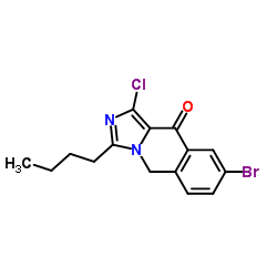 8-溴-3-丁基-1-氯-5,10-二氢咪唑并[1,5-b]异喹啉-10(5H)-酮结构式