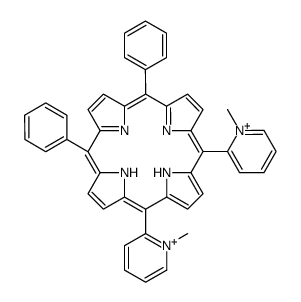 10,15-bis(1-methylpyridin-1-ium-2-yl)-5,20-diphenyl-21,22-dihydroporphyrin结构式