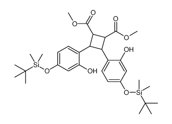 dimethyl 3,4-bis(4-(tert-butyldimethylsilyloxy)-2-hydroxyphenyl)cyclobutane-1,2-dicarboxylate Structure