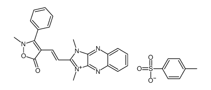 4-[(E)-2-(1,3-dimethylimidazo[4,5-b]quinoxalin-3-ium-2-yl)ethenyl]-2-methyl-3-phenyl-1,2-oxazol-5-one,4-methylbenzenesulfonate Structure