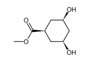 cis,cis-1-(methoxycarbonyl)-3,5-dihydroxycyclohexane Structure