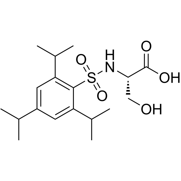 (S)-3-羟基-2-(2,4,6-三异丙基苯基磺酰胺)丙酸结构式