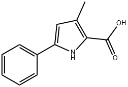 3-甲基-5-苯基-1H-吡咯-2-羧酸结构式