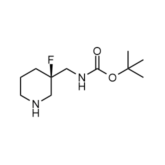 tert-Butyl (R)-((3-fluoropiperidin-3-yl)methyl)carbamate structure