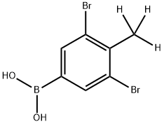 3,5-二溴-4-甲基苯基硼酸结构式