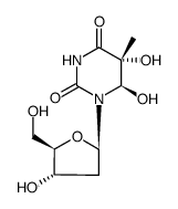 (+)-trans-(5R,6R)-5,6-dihydroxy-5,6-dihydrothymidine结构式