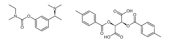 (S)-N-ethyl-3-[(1-dimethylamino)ethyl]-N-methylphenylcarbamate di-p-toluoyl-D-tartrate结构式