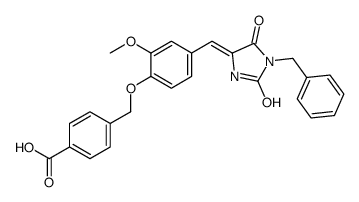 4-[[4-[(1-benzyl-2,5-dioxoimidazolidin-4-ylidene)methyl]-2-methoxyphenoxy]methyl]benzoic acid结构式