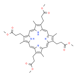 2,7,12,17-Porphinetetrapropionic acid, 3,8,13,18-tetramethyl-, tetrame thyl ester (8CI) structure