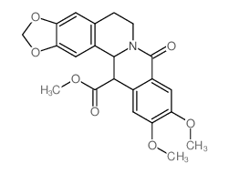 10,11-dimethoxy-8-oxo-(13ar)-5,8,13,13a-tetrahydro-6H-[1,3]dioxolo[4,5-g]isoquino[3,2-a]isoquinoline-13t-carboxylic acid methyl ester结构式