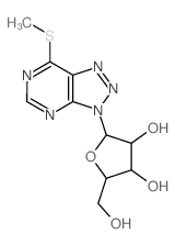 3H-1,2,3-Triazolo[4,5-d]pyrimidine, 7-(methylthio)-3-.beta.-D-ribofuranosyl-结构式