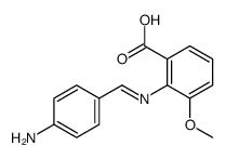 2-[(4-aminophenyl)methylideneamino]-3-methoxybenzoic acid Structure