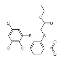 [5-(2,4-Dichloro-6-fluoro-phenoxy)-2-nitro-phenylsulfanyl]-acetic acid ethyl ester Structure