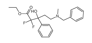 5-(benzyl-methyl-amino)-2,2-difluoro-3-hydroxy-3-phenylpentanoic acid ethyl ester结构式