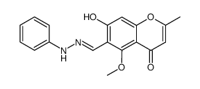 7-hydroxy-5-methoxy-2-methyl-4-oxo-4H-chromene-6-carbaldehyde phenylhydrazone Structure