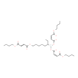 butyl (Z,Z,Z)-6-[(4-butoxy-1,4-dioxobut-2-enyl)oxy]oct-6-yl-4,8,11-trioxo-5,7,12-trioxa-6-stannahexadeca-2,9-dienoate结构式