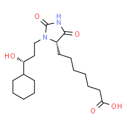 [R-(R*,S*)]-3-(3-cyclohexyl-3-hydroxypropyl)-2,5-dioxoimidazolidine-4-heptanoic acid structure