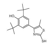 2,6-di-tert-butyl-4-(2-mercapto-5-methylthiazol-4-yl)phenol Structure