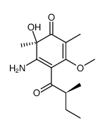 [R,(+)]-5-Amino-6-hydroxy-3-methoxy-2,6-dimethyl-4-[(2S)-2-methyl-1-oxobutyl]-2,4-cyclohexadiene-1-one structure