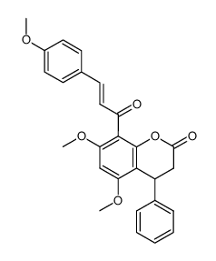 5,7-Dimethoxy-8-[(E)-3-(4-methoxy-phenyl)-acryloyl]-4-phenyl-chroman-2-one Structure