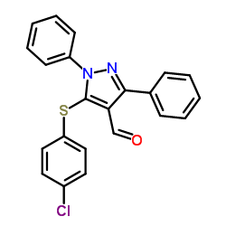 5-[(4-Chlorophenyl)sulfanyl]-1,3-diphenyl-1H-pyrazole-4-carbaldehyde Structure