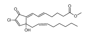 (5E,7E,14Z)-10-Chloro-12-hydroxy-9-oxoprosta-5,7,10,14-tetren-1-oic acid methyl ester structure