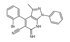 6-氨基-4-(2-溴苯基)-3-甲基-1-苯基-1H-吡唑并[3,4-b]吡啶-5-甲星空app结构式