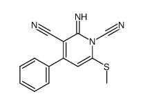 2-Imino-6-methylthio-4-phenyl-1,2-dihydropyridin-1,3-dicarbonitril Structure