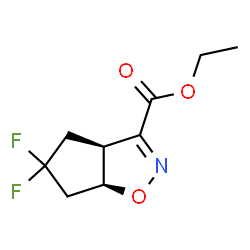 4H-Cyclopent[d]isoxazole-3-carboxylic acid, 5,5-difluoro-3a,5,6,6a-tetrahydro-, ethyl ester, (3aR,6aR)-rel- Structure