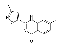 7-methyl-2-(3-methyl-1,2-oxazol-5-yl)-1H-quinazolin-4-one结构式