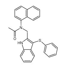 N-(naphthalen-1-yl)-N-((3-(phenylthio)-1H-indol-2-yl)methyl)acetamide Structure