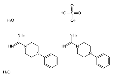 4-phenylpiperazine-1-carboximidamide,sulfuric acid,dihydrate Structure